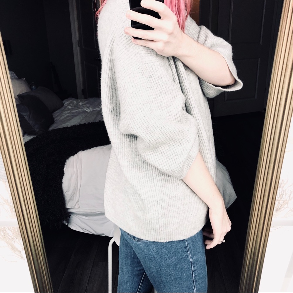 H&M Oversized Textured Rib-Knit Grey Cardigan - Picture 2 of 6
